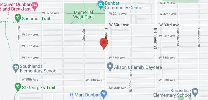 map of 3608 W 35TH AVENUE